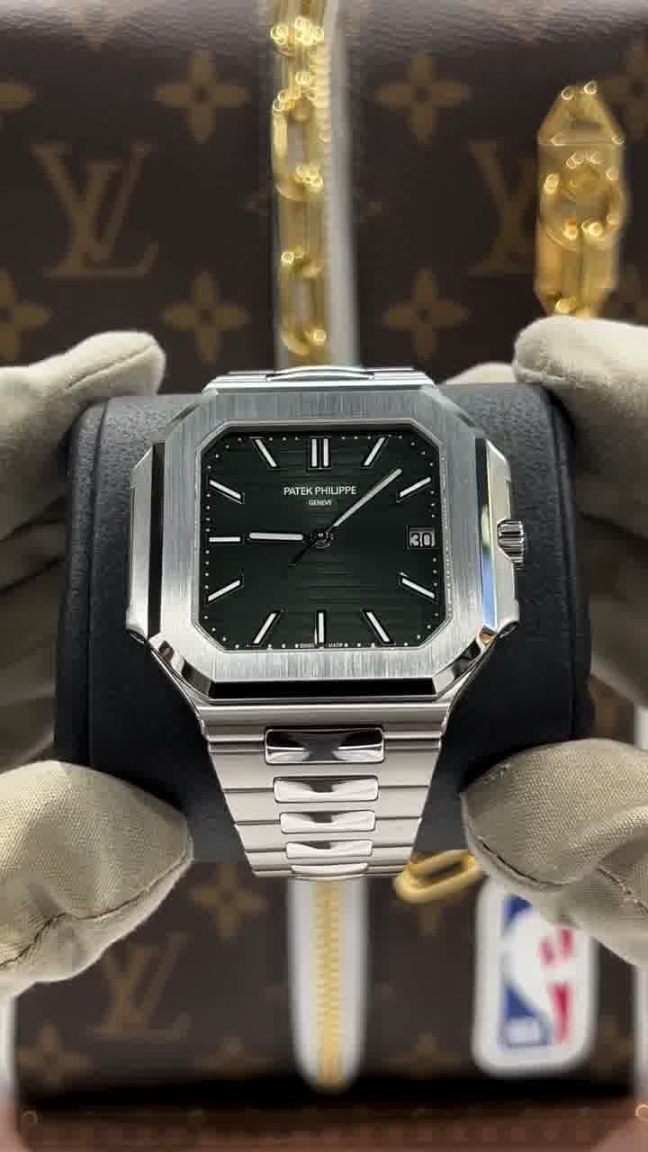 PATK PHILIPE CUBITUS | 45mm Black Dial | AA | Water Resistant Stainless Steel Men's Watch